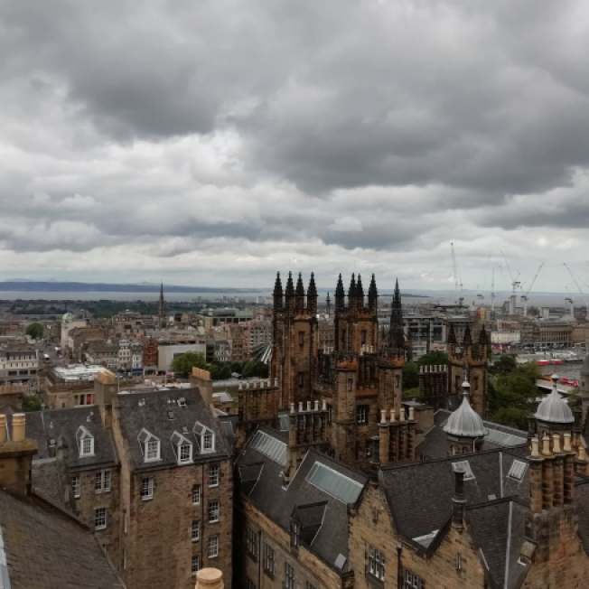 Looking down on Edinburgh